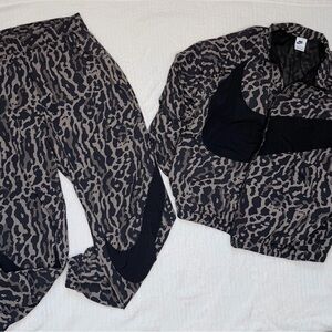 Nike Taupe and Charcoal Animal-Print Track Shorts